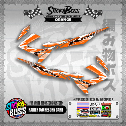 RAIDER 150 REBORN CARB DECALS ( FOR WHITE R150 STOCK CUSTOM )【WITH FREEBIES】