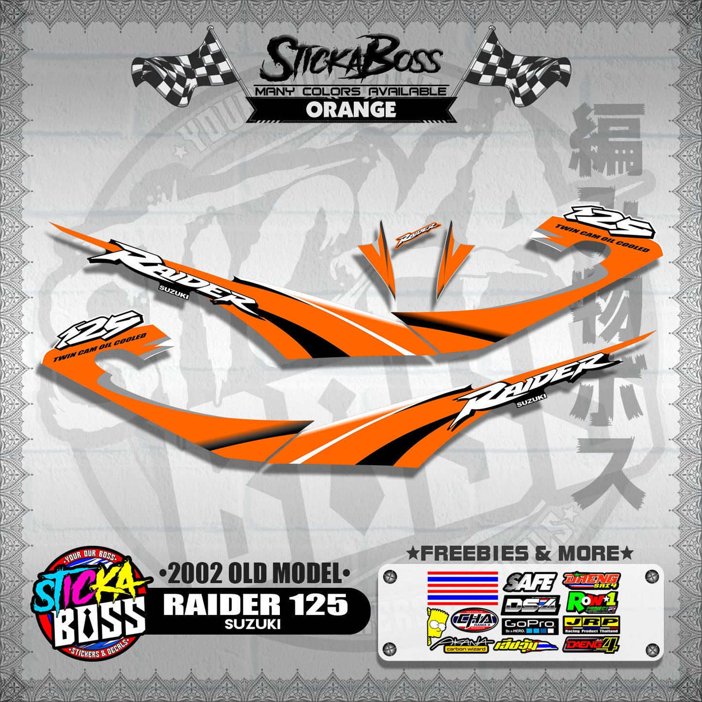 RAIDER 125 DECALS ( 2002 OLD MODEL )【WITH FREEBIES】