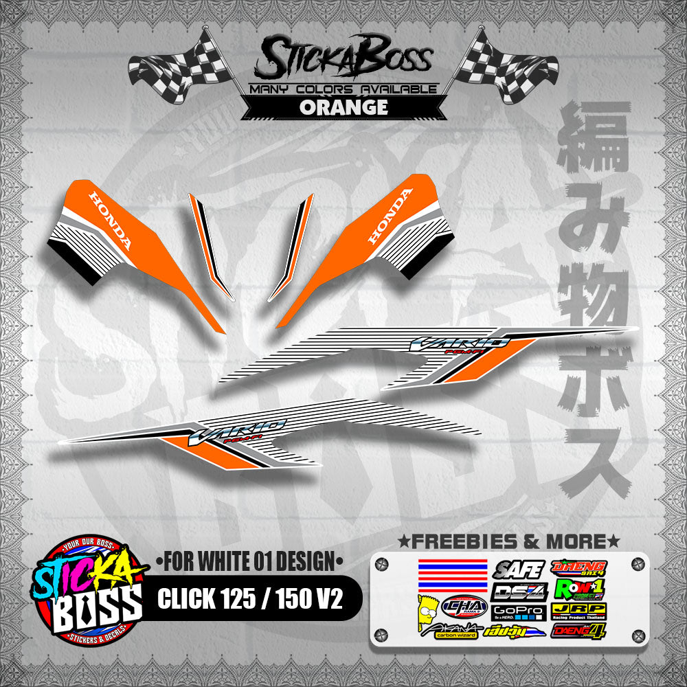 CLICK 125 / 150 V2 DECALS ( FOR WHITE 01 DESIGN )【WITH FREEBIES】