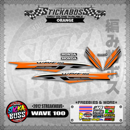 WAVE 100  STICKER DECALS ( 2012 STREAKWAVE ) 【WITH FREEBIES】