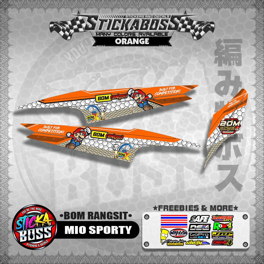 MIO SPORTY INDO STICKER DECALS ( BOM RANGSIT )【WITH FREEBIES】