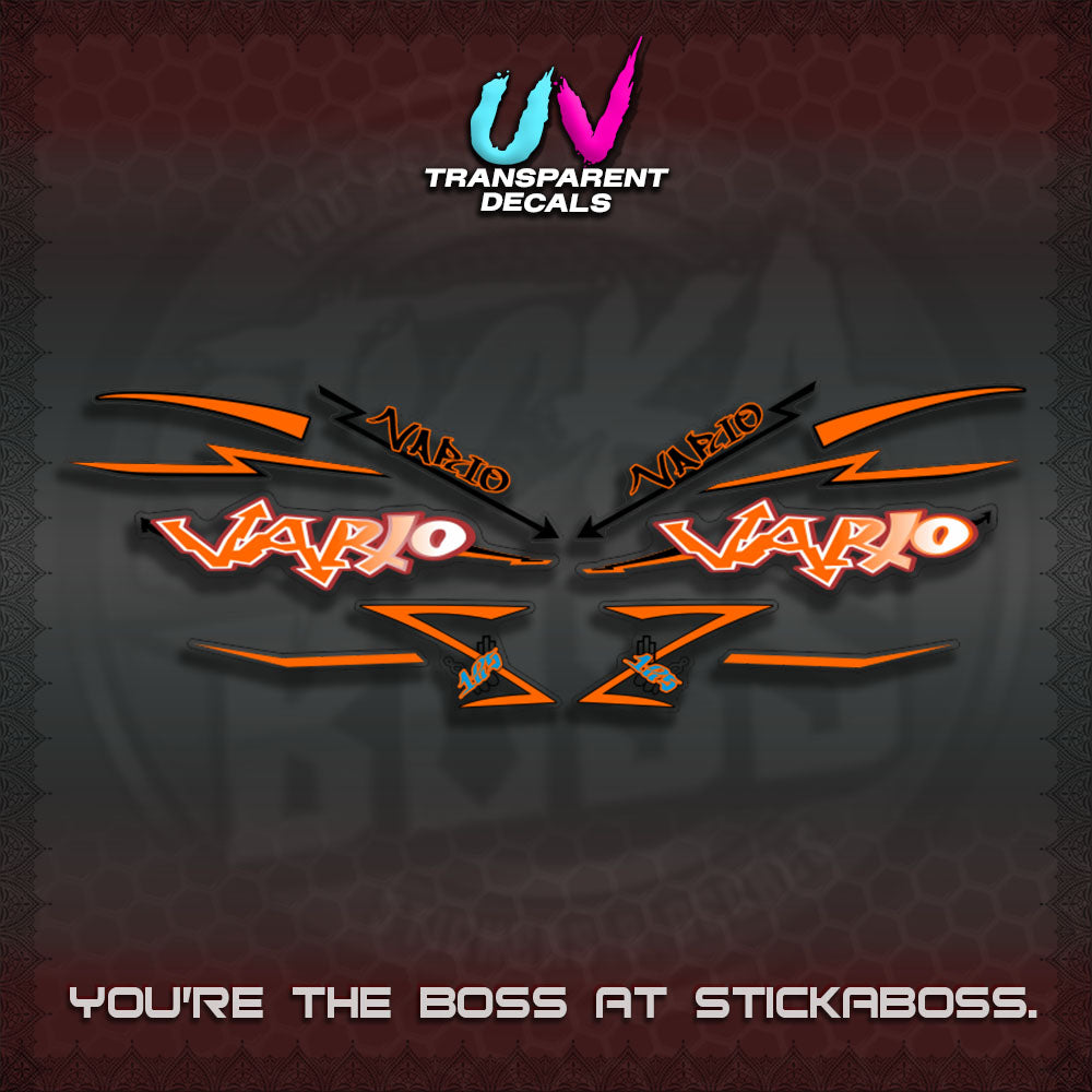 CLICK V2 INDO/MALAY UV TRANSPARENT VARIO DECALS (GRAFITY VARIO MOTIF)STICKER DECALS By STICKABOSS
