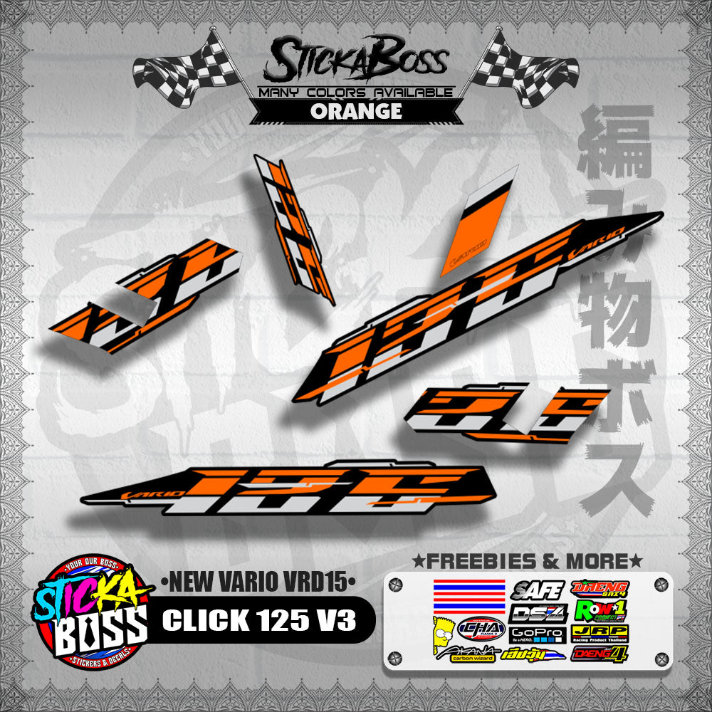 CLICK 125 V3 DECALS ( NEW VARIO VRD15 )[ PREMIUM GLOSSY LAMINATED ]【WITH FREEBIES】