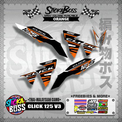 CLICK 125 V3 DECALS ( THAI-MALAYSIAN CAMO )【WITH FREEBIES】