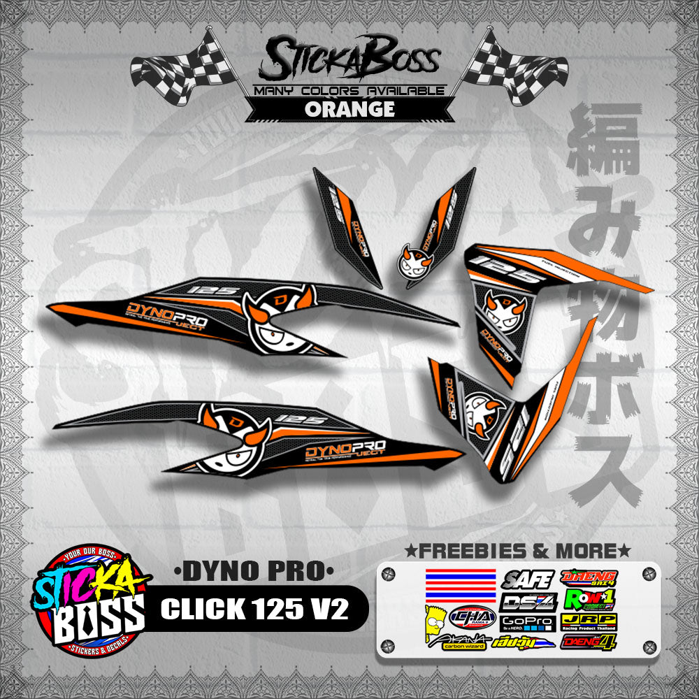 CLICK 125 V2 DECALS ( DYNO PRO )【WITH FREEBIES】