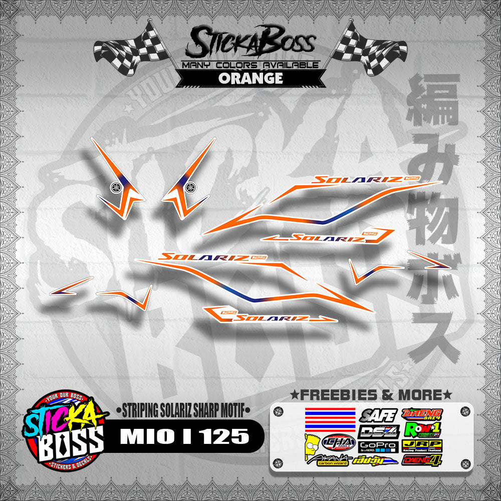 MIO I 125 MALAYSIAN DECALS ( STRIPING SOLARIZ SHARP MOTIF )【WITH FREEBIES】