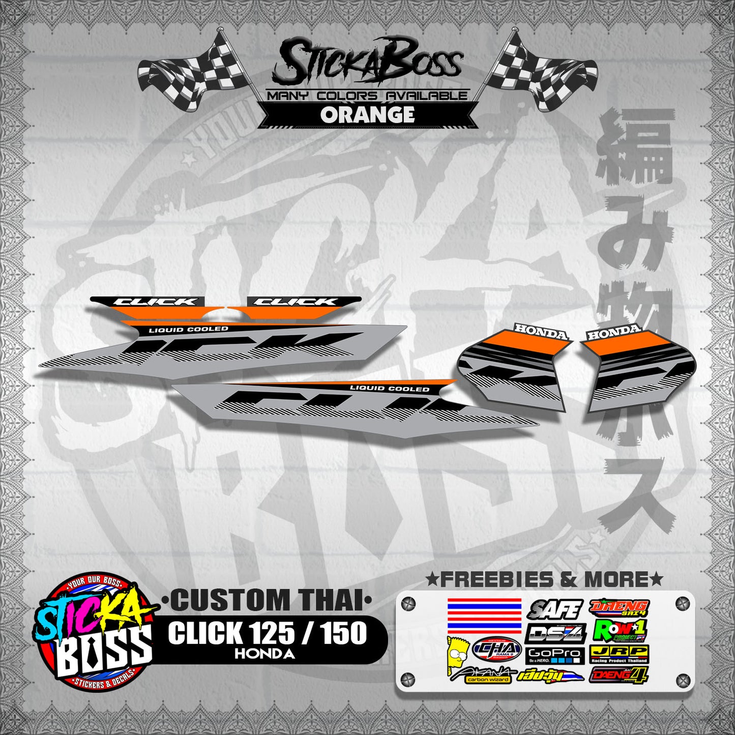 CLICK 125 / 150 DECALS ( CUSTOM THAI )【WITH FREEBIES】