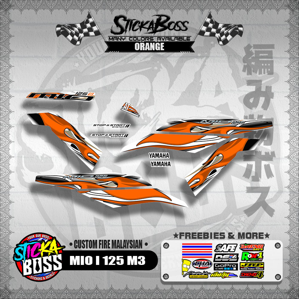 MIO I 125 M3 DECALS ( CUSTOM FIRE MALAYSIAN )【WITH FREEBIES】