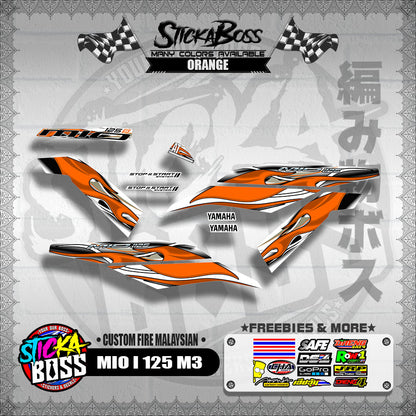 MIO I 125 M3 DECALS ( CUSTOM FIRE MALAYSIAN )【WITH FREEBIES】
