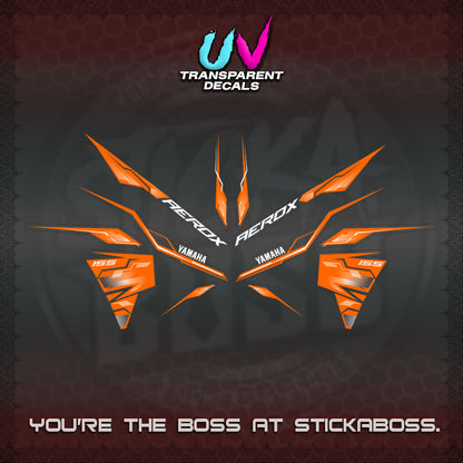 【PREMIUM UV PRINT】TRANSPARENT AEROX  V3 INDO DECALS(ALPHA TURBO 0001)STICKER DECALS By STICKABOSS