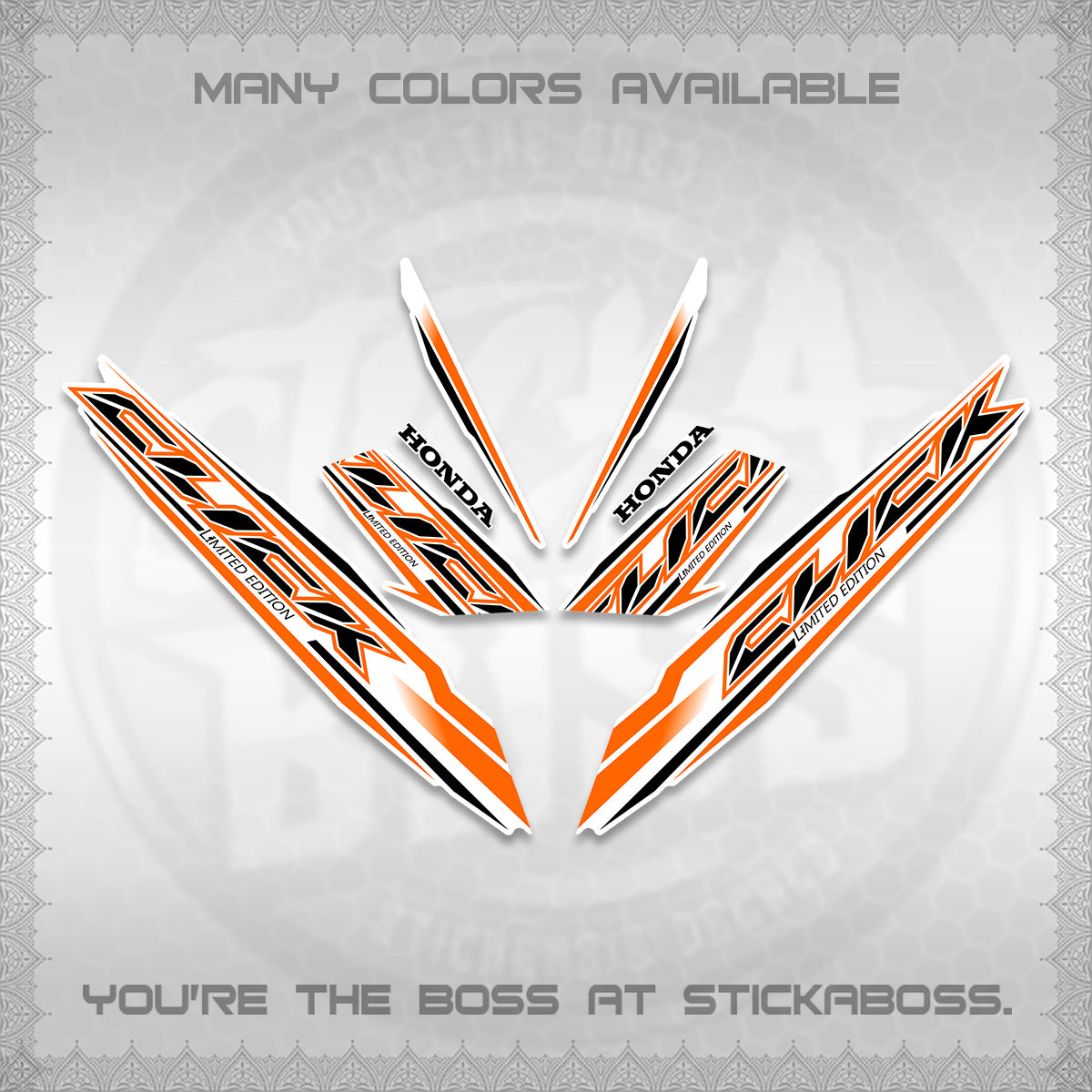 CLICK 125 V3 INDO FOR WHITE DECALS (2024 SV 13-A2 STYLE) STICKER KITS By STICKABOSS
