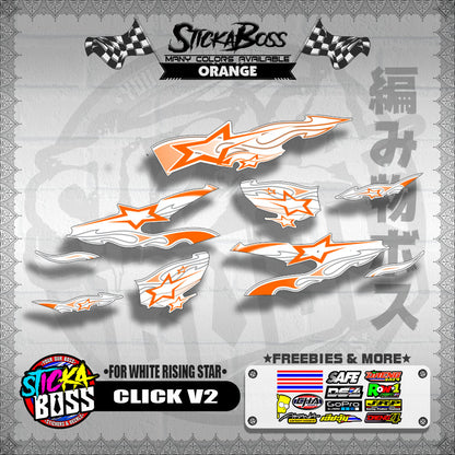 CLICK V2 DECALS ( FOR WHITE RISING STAR ) [ PREMIUM GLOSSY LAMINATED ]【WITH FREEBIES】