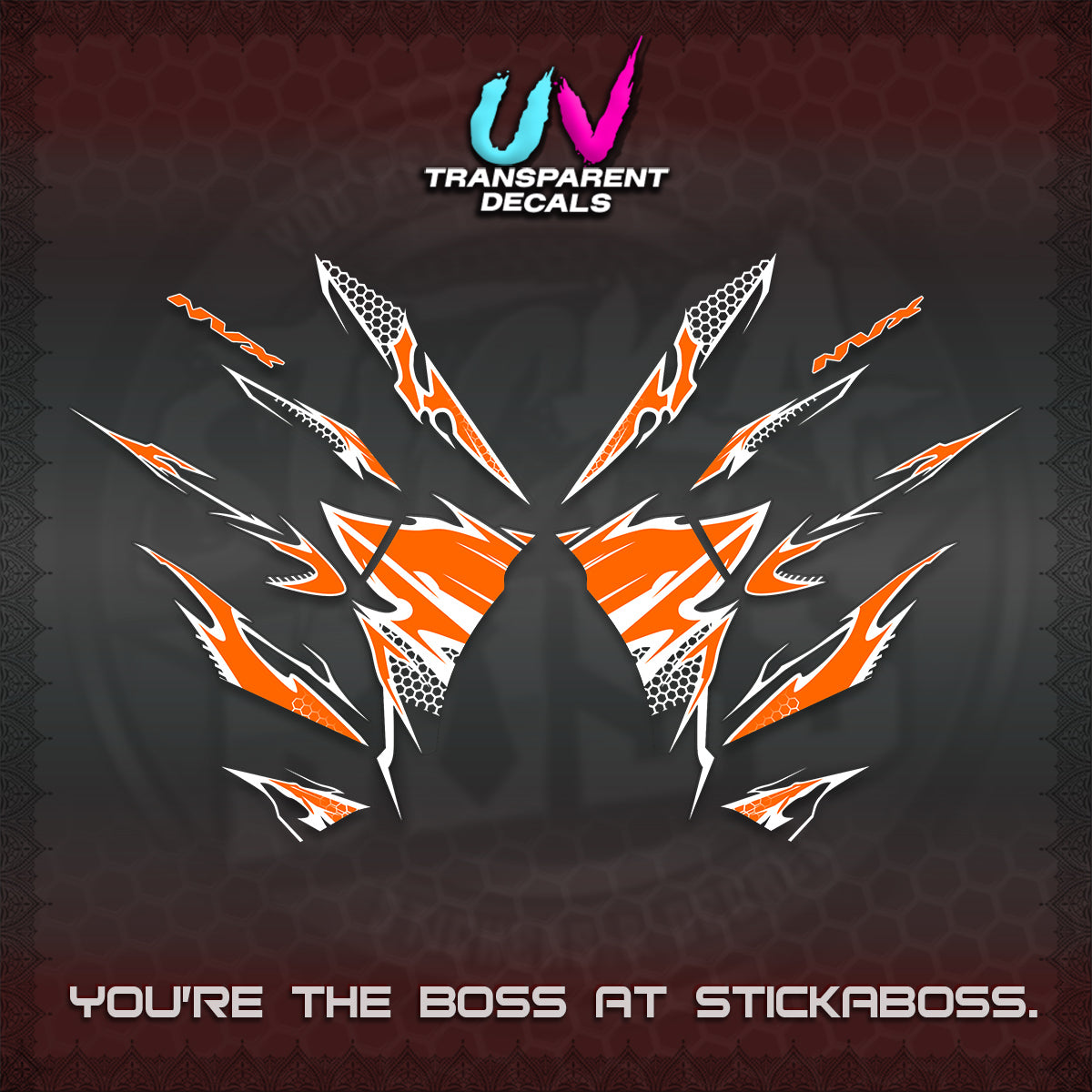 AEROX 155 V2 UV TRANSPARENT (VIETNAM STYLE-1 SPOT) FOR DARK COLORED COVER DECALS By STICKABOSS