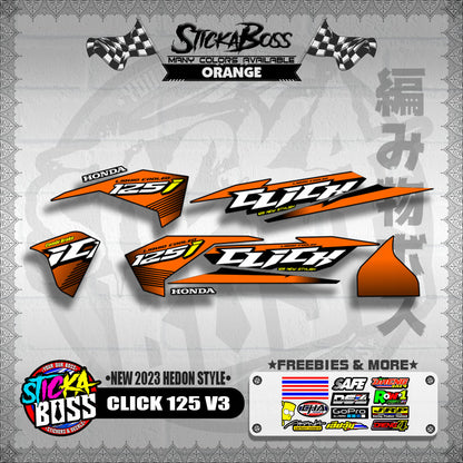 CLICK 125 V3 DECALS ( NEW 2023 HEDON STYLE )【WITH FREEBIES】