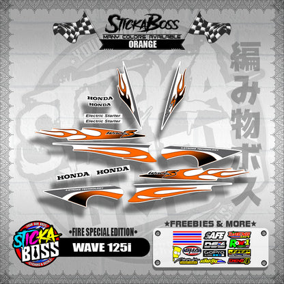 WAVE 125 S DECALS ( FIRE EDITION )【WITH FREEBIES】