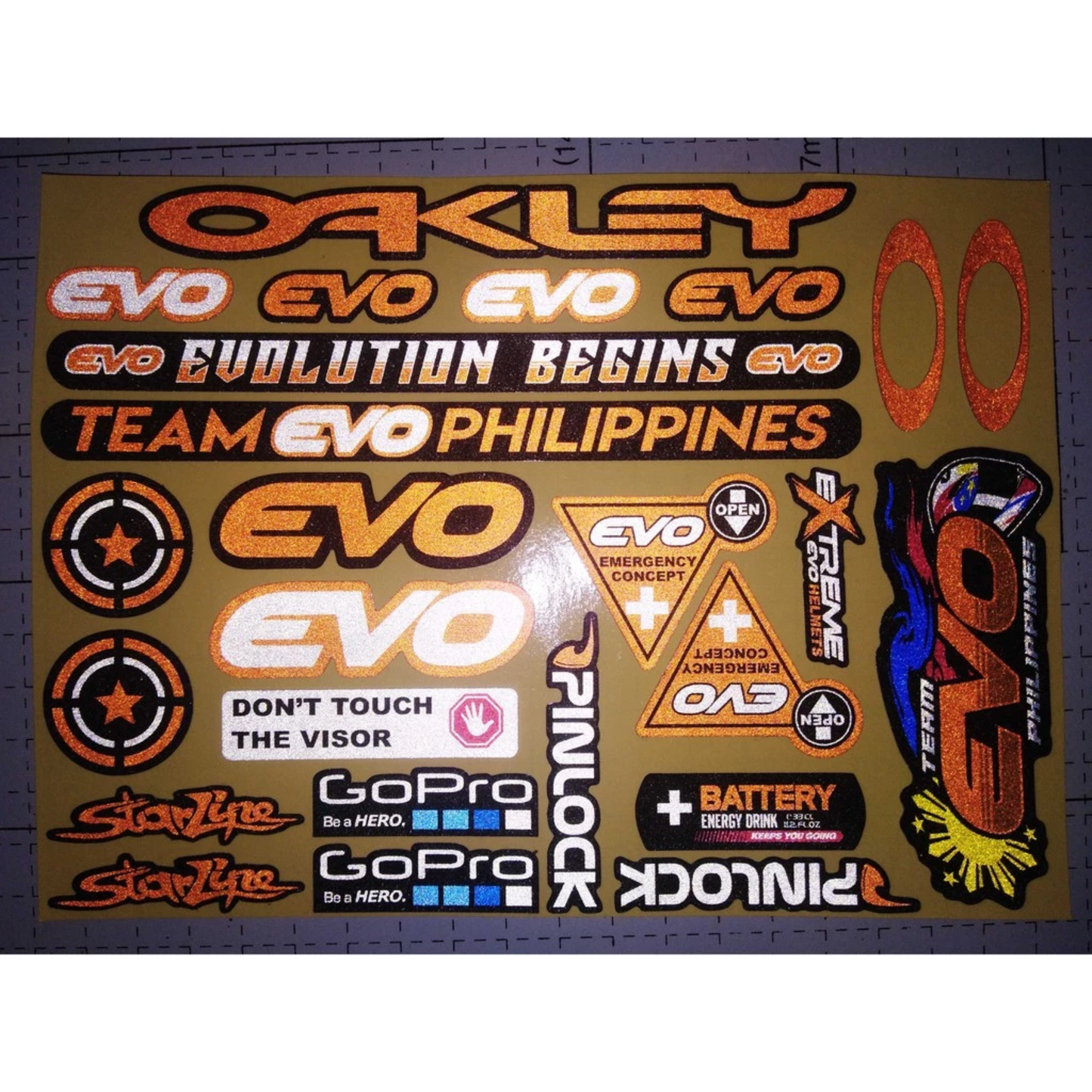 EVO REFLECTORIZED HELMET VISOR STICKERS【DIFFERENT COLORS / THICKER QUALITY / HD PRINTOUT】