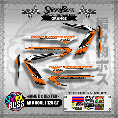 MIO SOUL I 125 GT DECALS ( GINE X CHESTER )【WITH FREEBIES】