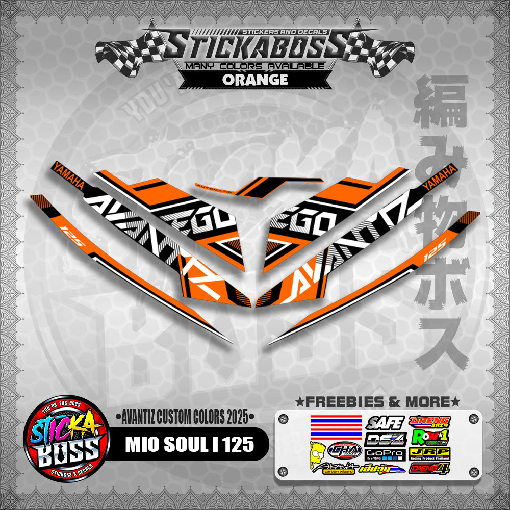 MIO SOUL I 125 STICKER DECALS ( AVANTIZ CUSTOM COLORS 2025 )【WITH FREEBIES】