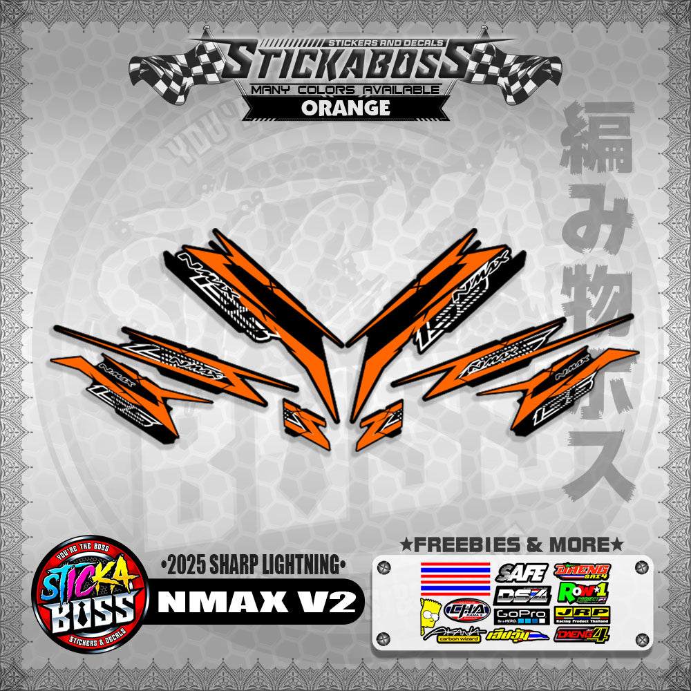 NMAX V2 INDO STICKER DECALS ( 2025 SHARP LIGHTNING )【WITH FREEBIES】