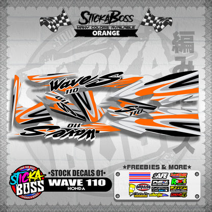 HONDA WAVE 110 ( STOCK DECALS 01 )【WITH FREEBIES】
