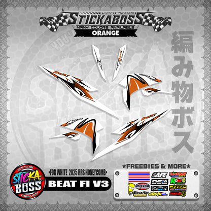 BEAT FI V3 INDO STICKER DECALS ( FOR WHITE  2025 RRS HONEYCOMB )【WITH FREEBIES】