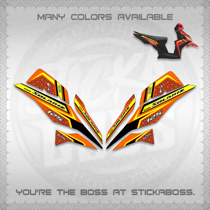 MIO I 125 M3 (NEW SOLARIZ MOTIF 25)STICKER DECALS By STICKABOSS (Copy)