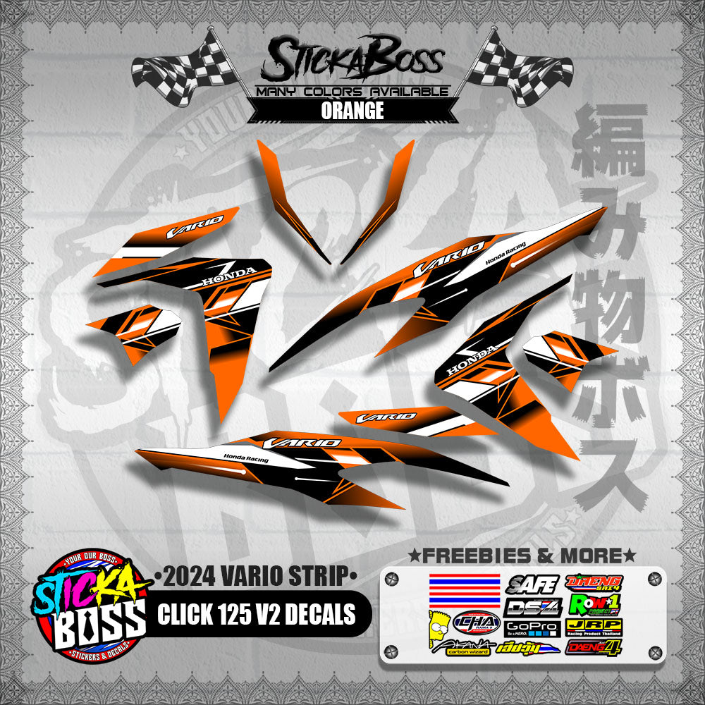 CLICK 125 V2 DECALS ( 2024 VARIO STRIP )【WITH FREEBIES】