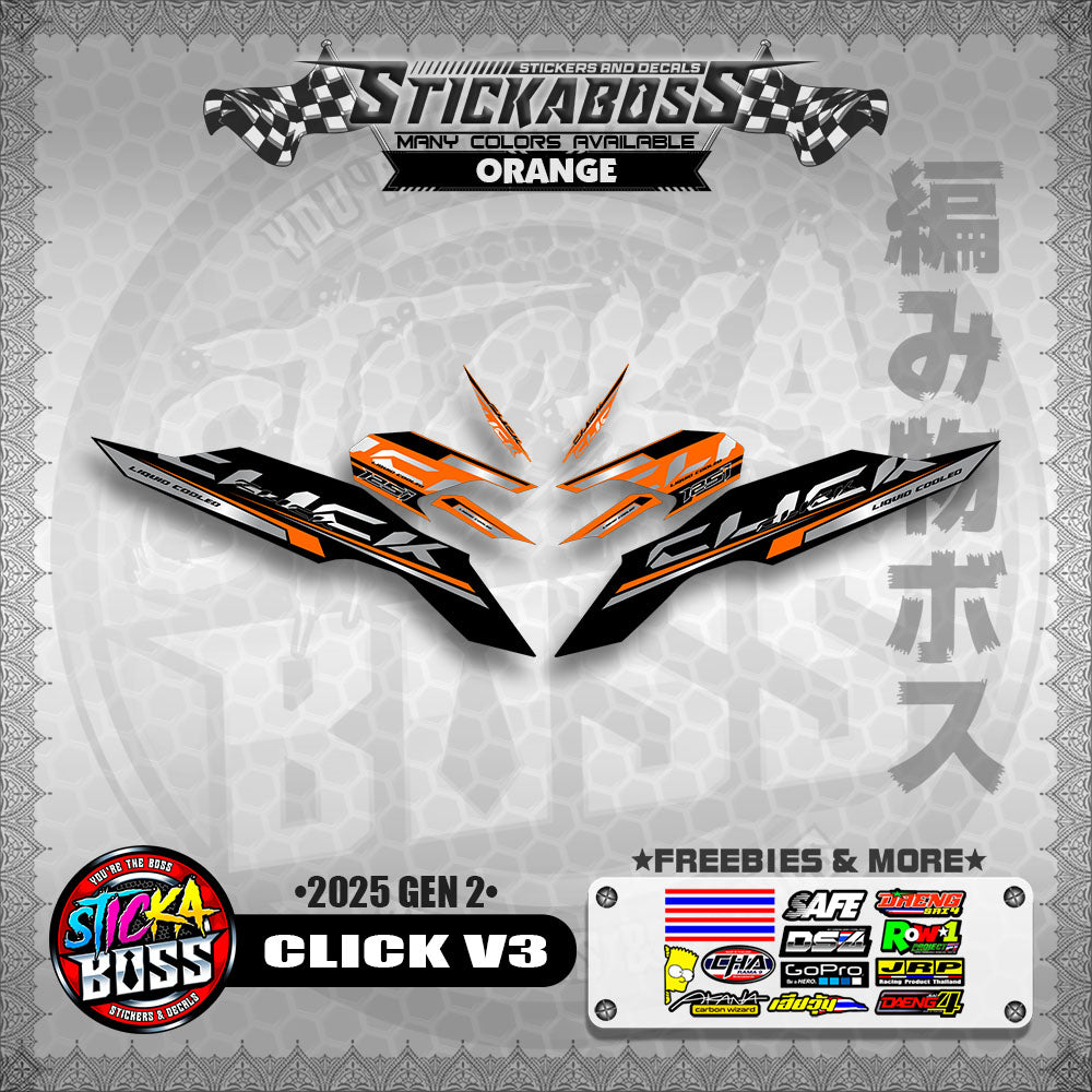 CLICK V3 INDO STICKER DECALS ( 2025 GEN 2 )【WITH FREEBIES】