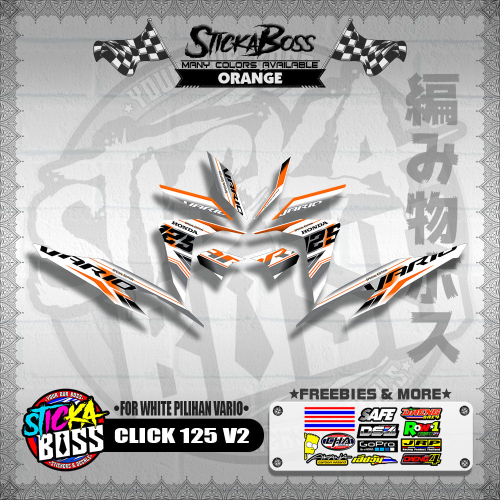 CLICK 125 V2 MALAYSIAN DECALS ( FOR WHITE PILIHAN VARIO )【WITH FREEBIES】