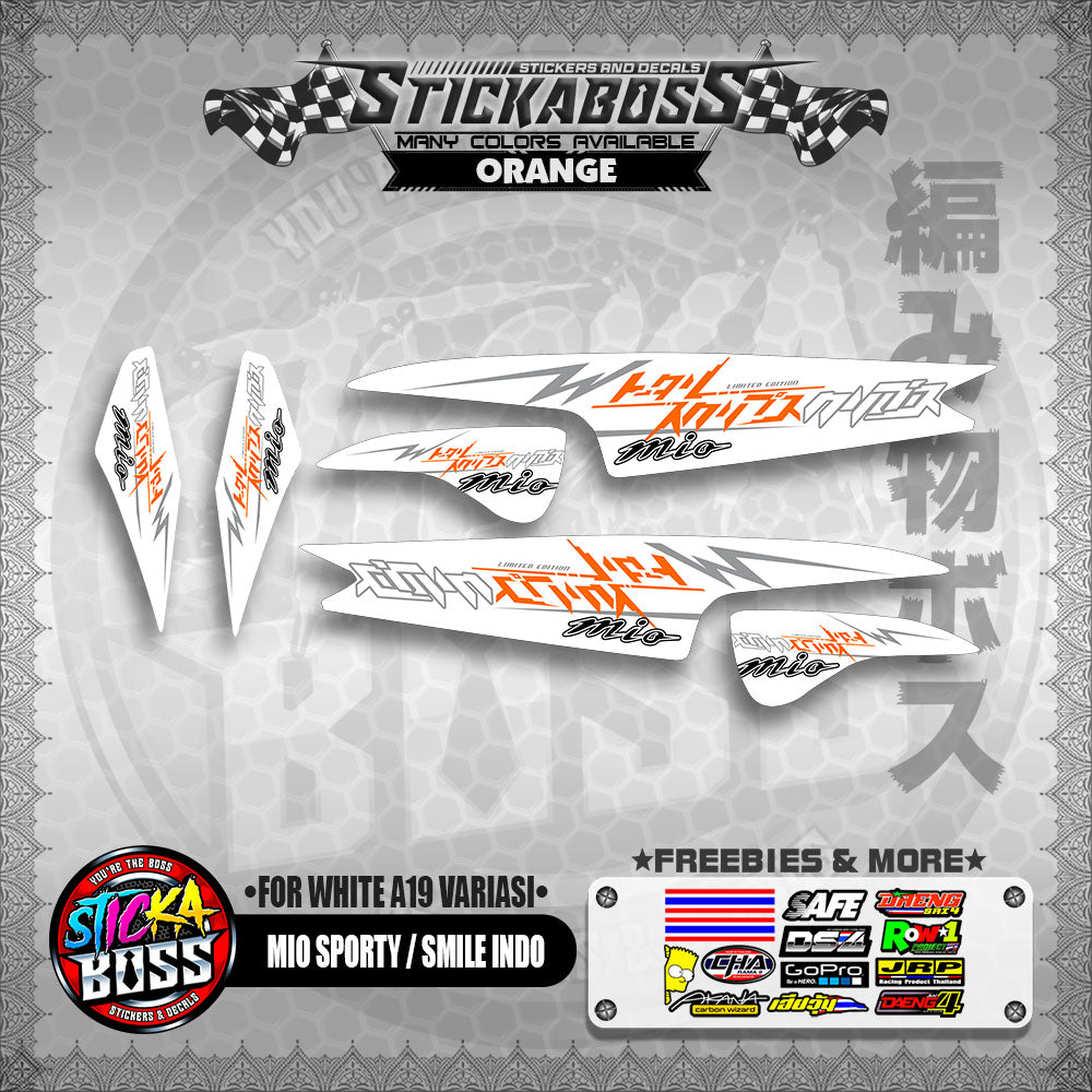 MIO SPORTY / SMILE INDO STICKER DECALS ( FOR WHITE A19 VARIASI )【WITH FREEBIES】