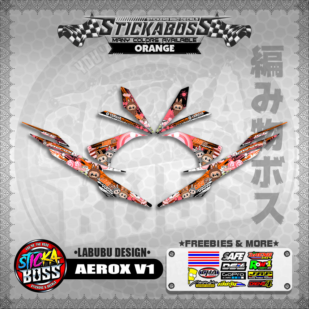 AEROX V1 STICKER DECALS ( LABUBU DESIGN )【WITH FREEBIES】