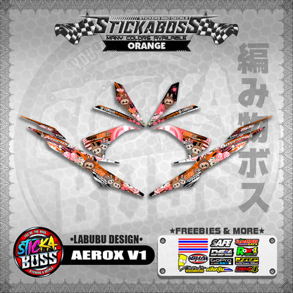 AEROX V1 STICKER DECALS ( LABUBU DESIGN )【WITH FREEBIES】