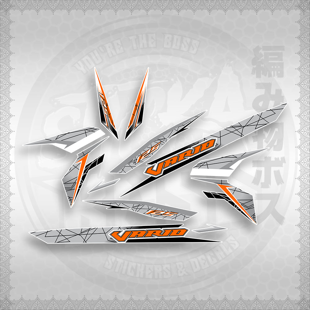 STICKER DECALS for CLICK 125 V3 (CV3VASTTEDEFOWH) By STICKABOSS (SOFIE LAMINATED WATERPROOF)