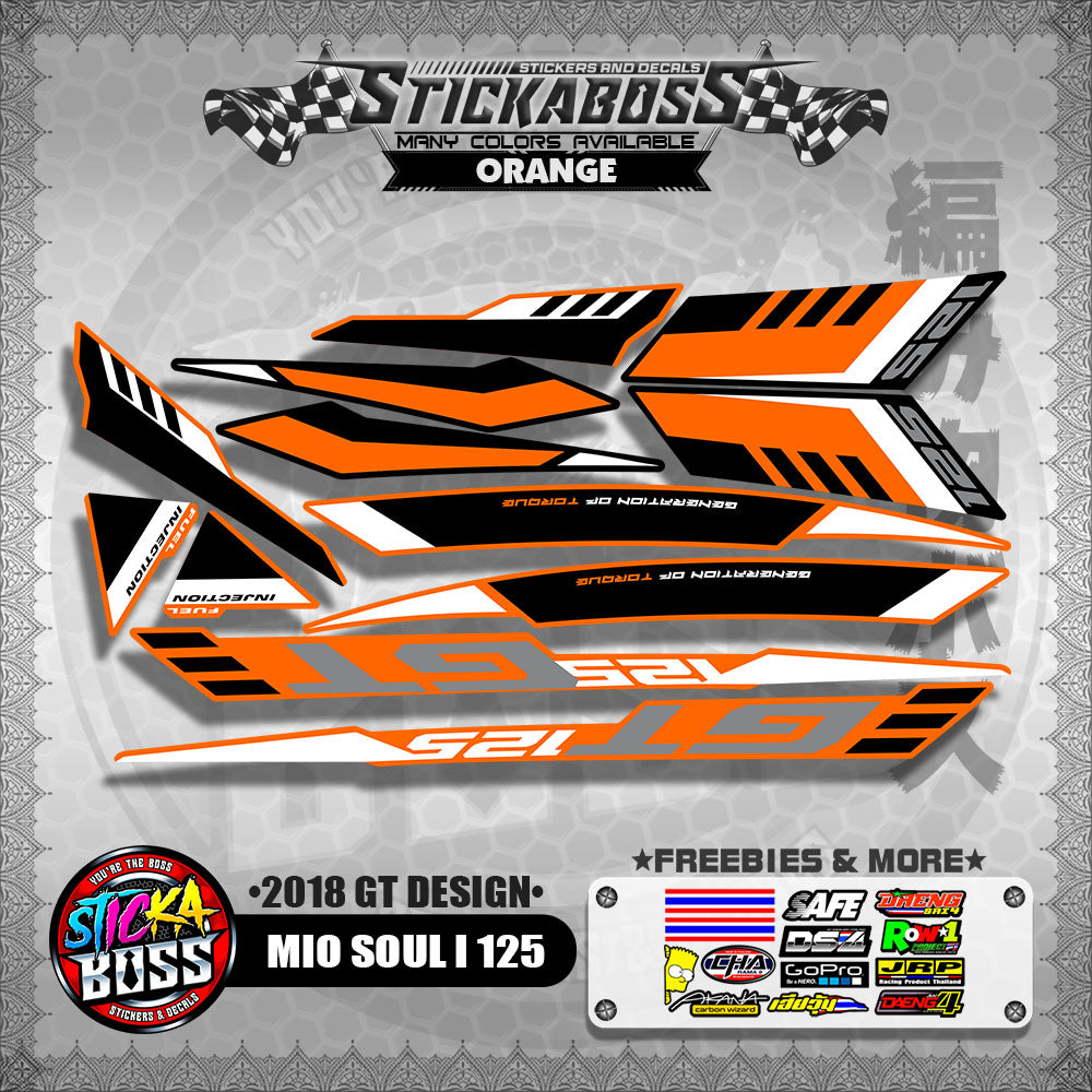 MIO SOUL i 125 DECALS ( 2018 GT DESIGN ) 【WITH FREEBIES】