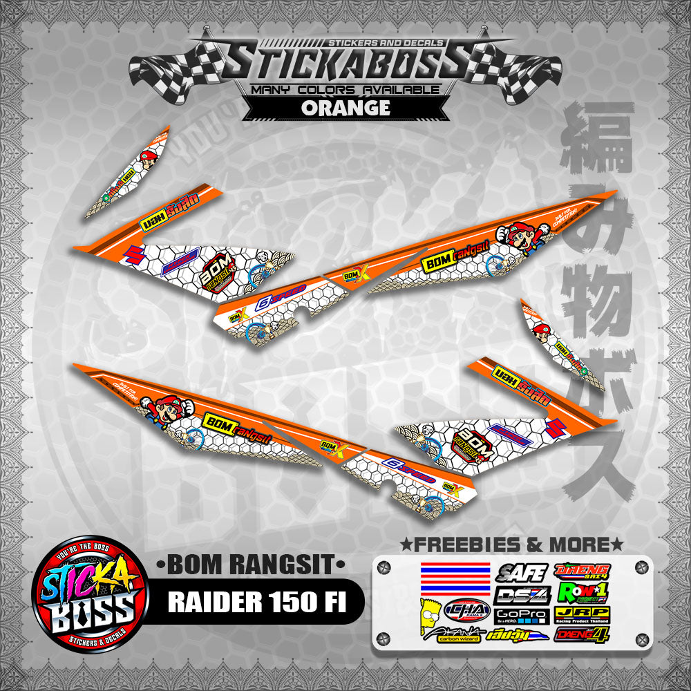 RAIDER 150 FI INDO DECALS ( BOM RANGSIT )【WITH FREEBIES】