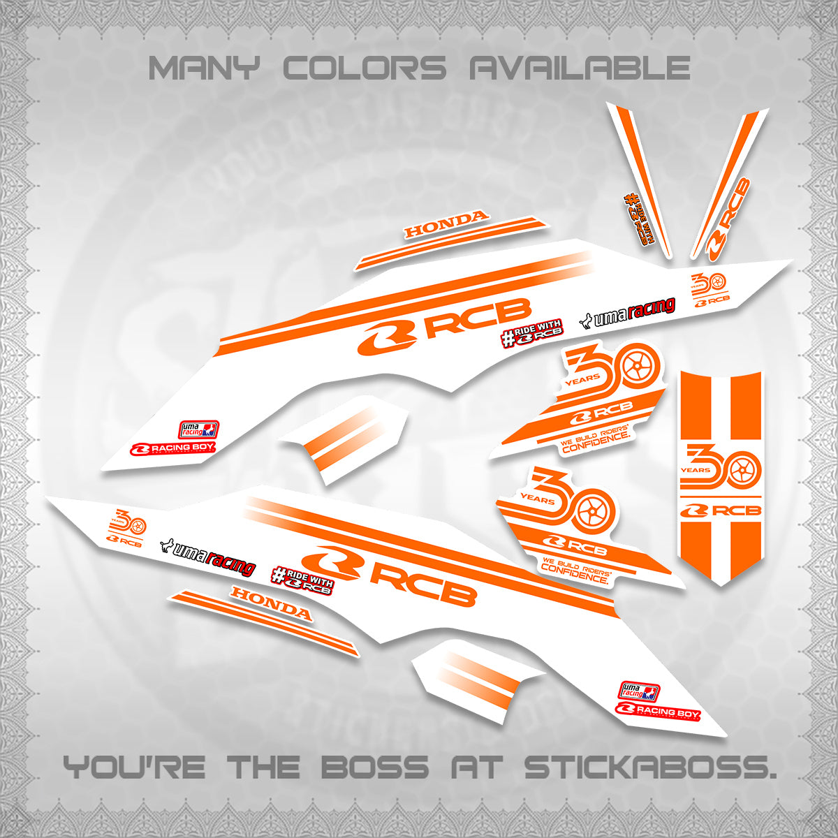 CLICK 125 V3 FOR WHITE DECALS (2026 30TH ANNIVERSARY RACING DESIGN)STICKER DECALS By STICKABOSS