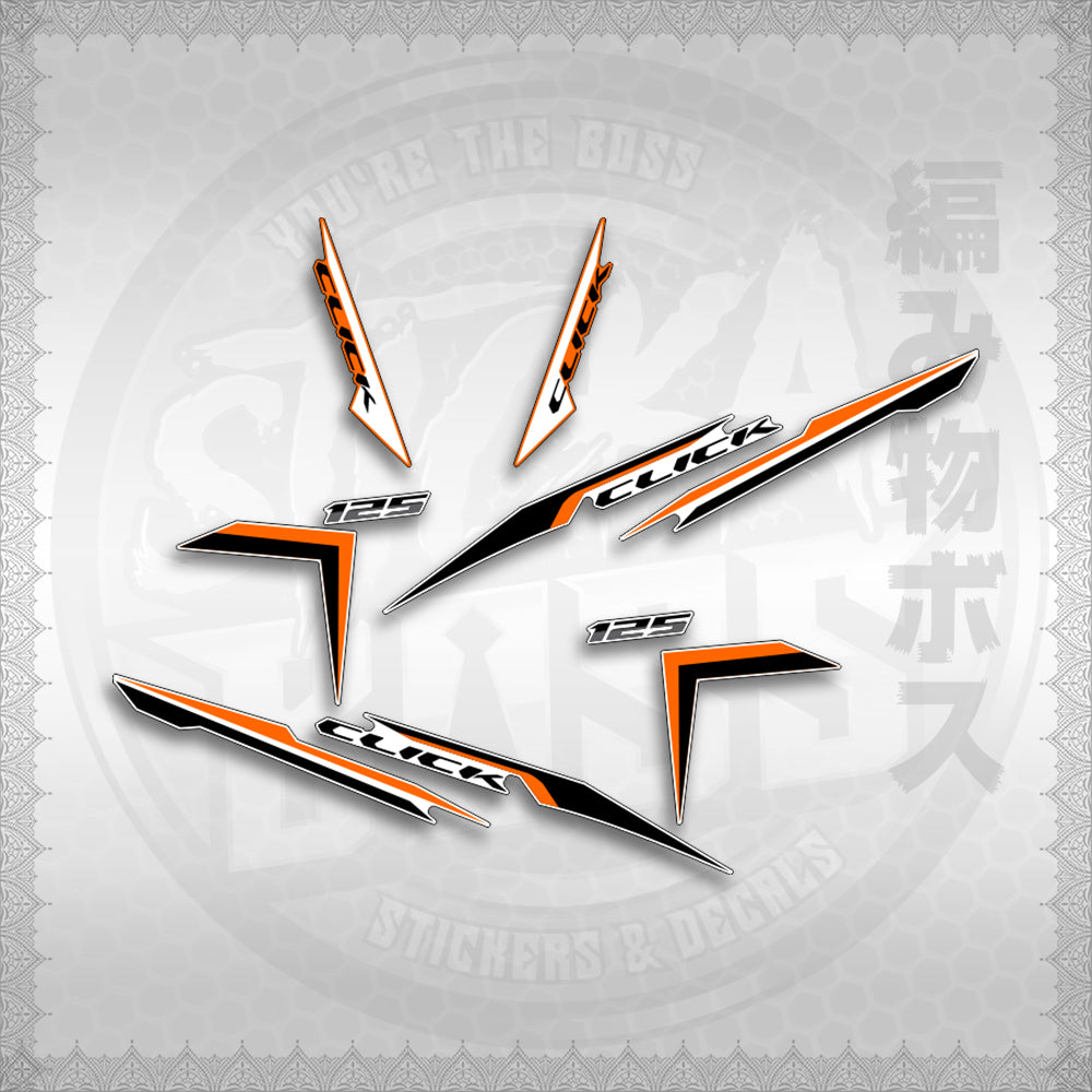 STICKER DECALS for CLICK 125 V2 (CV224NVSTIN) By STICKABOSS (SOFIE LAMINATED WATERPROOF)