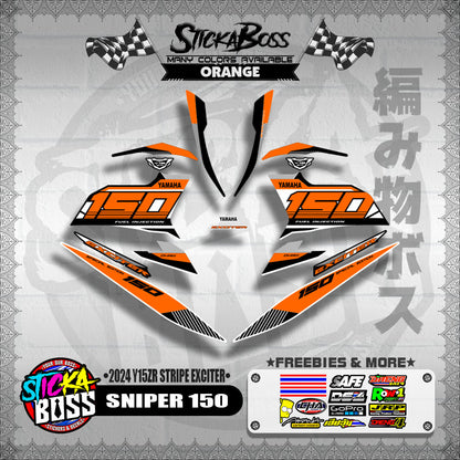 SNIPER 150 DECALS ( 2024 Y15ZR STRIPE EXCITER )【WITH FREEBIES】