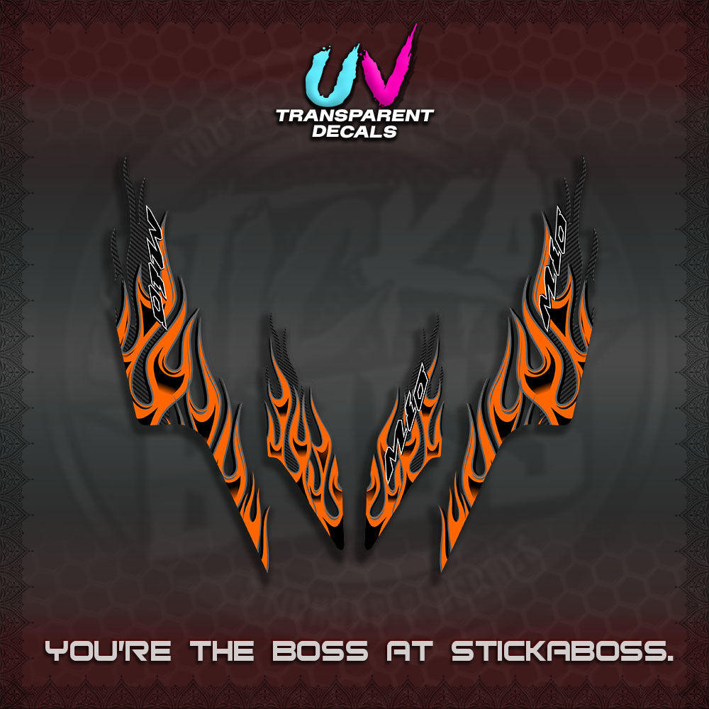 【PREMIUM UV PRINT】TRANSPARENT MIO SPORTY/ SMILEY  DECALS (MOTIF API NEW TERBARU VIRAL)By STICKABOSS