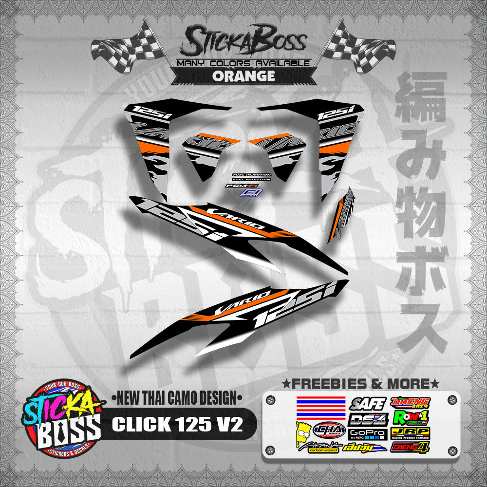 CLICK 125 V2 DECALS ( NEW THAI CAMO DESIGN )【WITH FREEBIES】