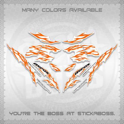 AEROX 155 V2 FOR WHITE DECALS (2026 TRIBAL LIGHTNING DESIGN) STICKER KITS BY STICKABOSS