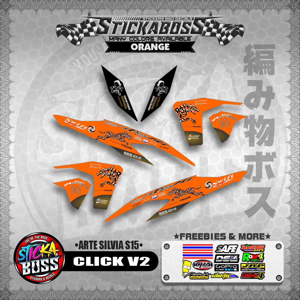 CLICK V2 STICKER DECALS ( ARTE SILVIA S15 )【WITH FREEBIES】