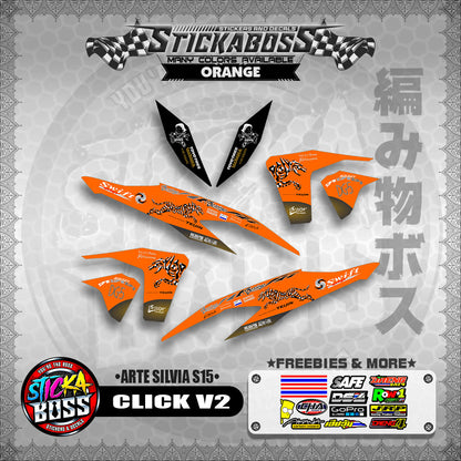 CLICK V2 STICKER DECALS ( ARTE SILVIA S15 )【WITH FREEBIES】