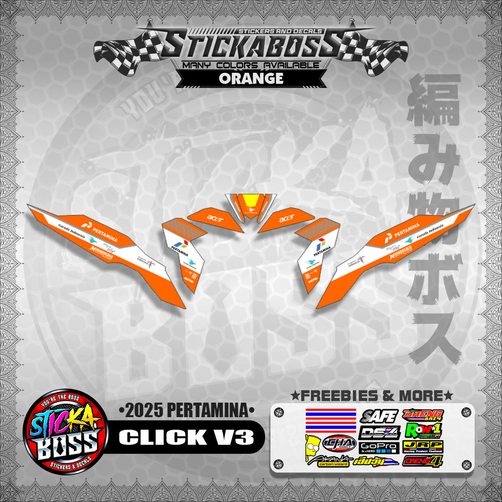 CLICK V3 STICKER DECALS ( 2025 PERTAMINA )【WITH FREEBIES】