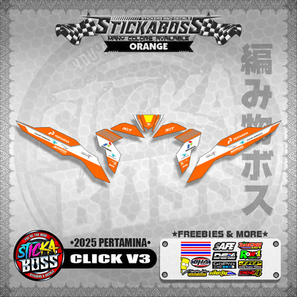 CLICK V3 STICKER DECALS ( 2025 PERTAMINA )【WITH FREEBIES】