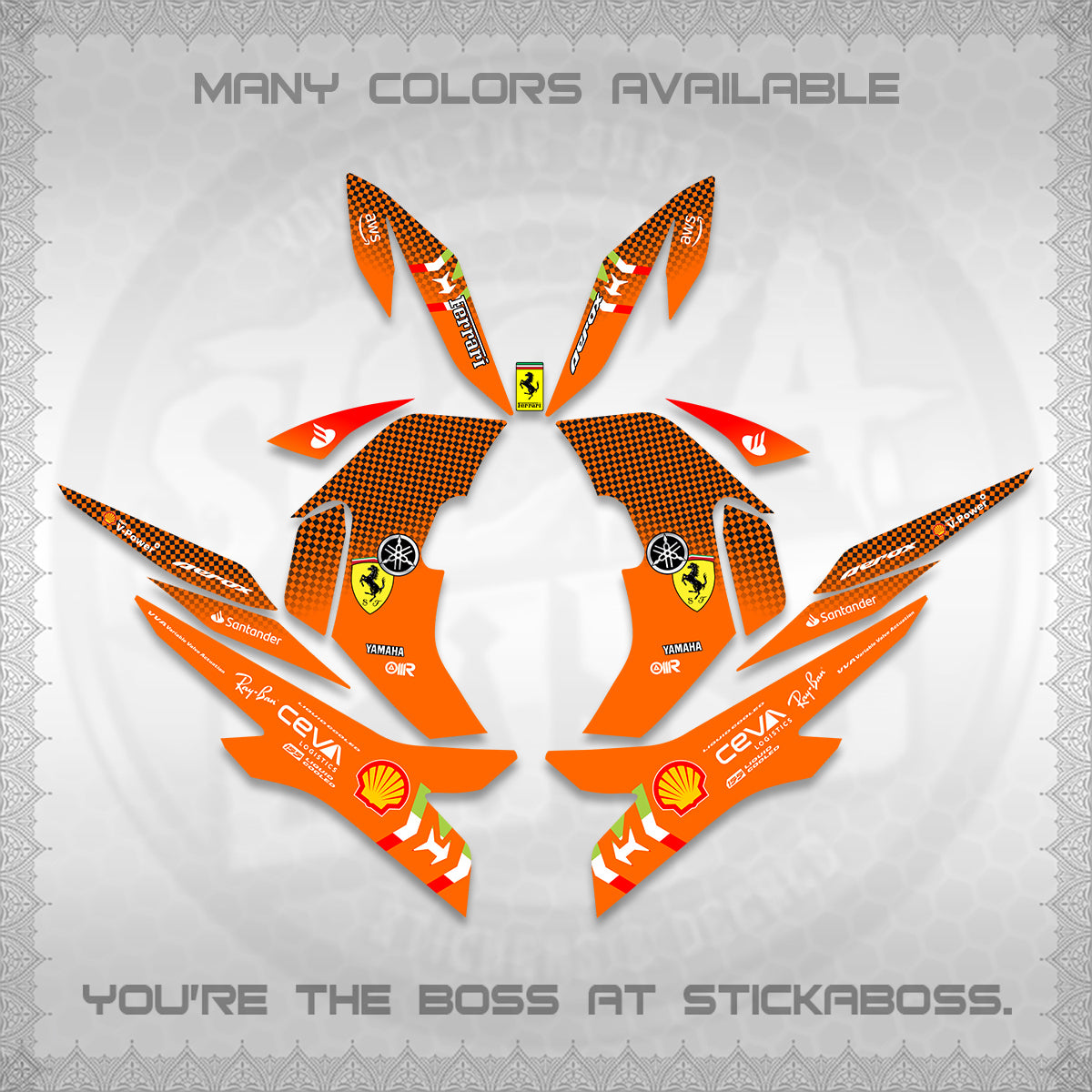 AEROX V2 DECALS (2026 HORSE RACE DESIGN) STICKER DECALS By STICKABOSS