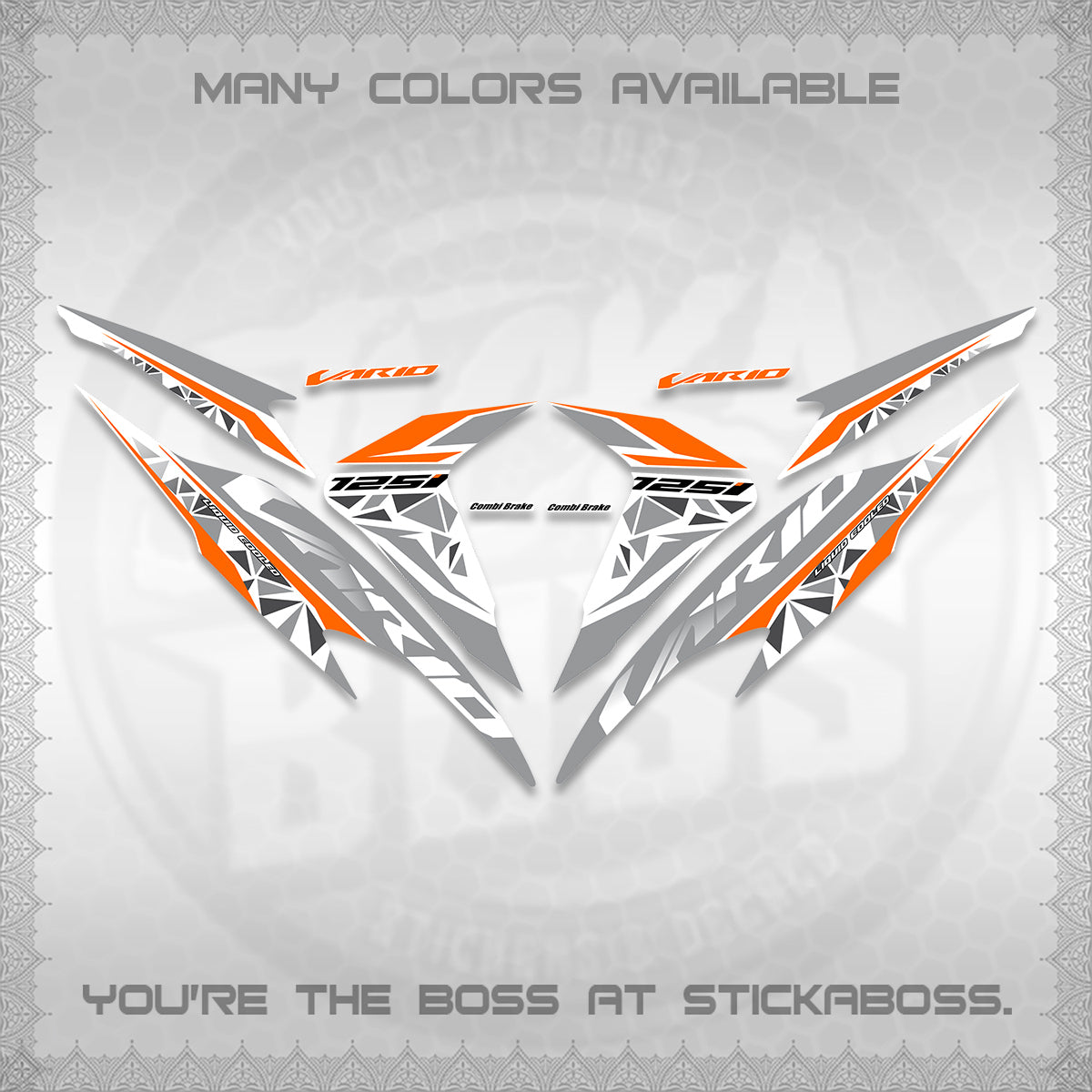 CLICK 125 V2 VARIO FOR WHITE DECALS (2018–2022 STYLE DESIGN) STICKER DECALS BY STICKABOSS