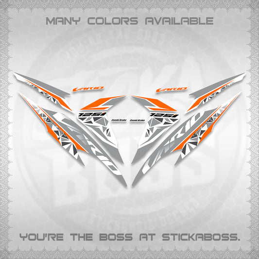 CLICK 125 V2 VARIO FOR WHITE DECALS (2018–2022 STYLE DESIGN) STICKER DECALS BY STICKABOSS