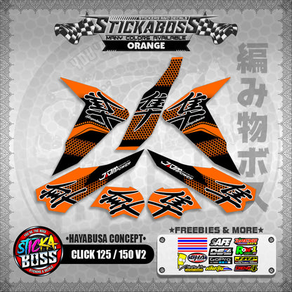 CLICK 125 / 150 V2 STICKER DECALS ( HAYABUSA CONCEPT )【WITH FREEBIES】