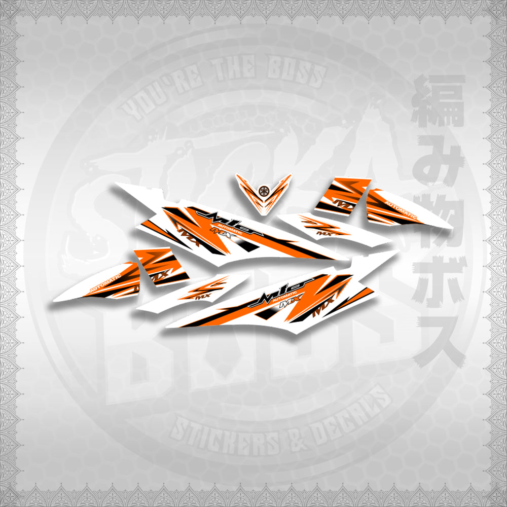 MIO SOUL I STRIPING CARBURETOR FOR WHITE STICKER DECALS By STICKABOSS (SOFIE LAMINATED WATERPROOF)